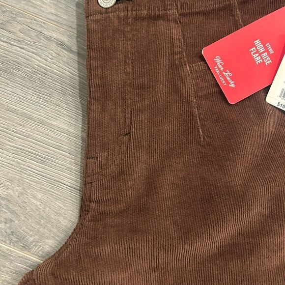 NWT brown corduroy high rise flare - Picture 3 of 9